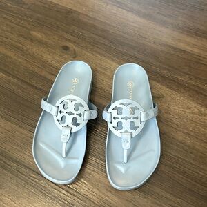 Tory Burch Miller Cloud Sandal bluish gray color